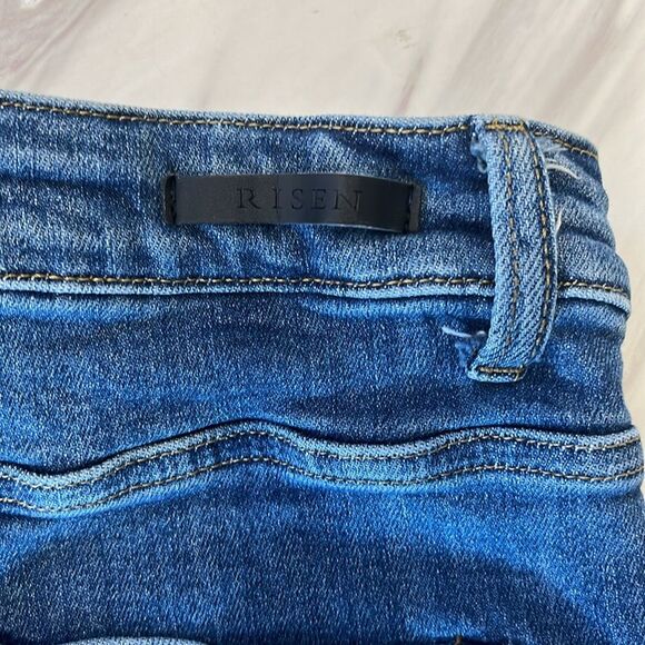 Risen jeans | High Rise Frayed Raw Hem Ankle Medium Wash size 28/7 - Picture 11 of 12